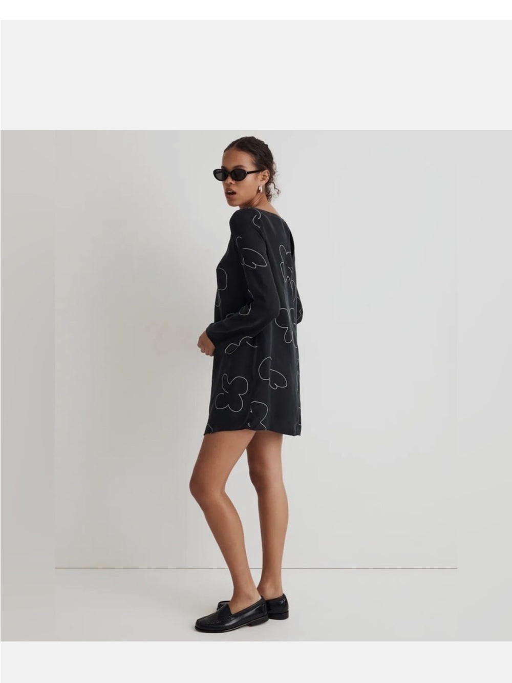 MADEWELL Black Erika Cupro Shift Mini Dress
